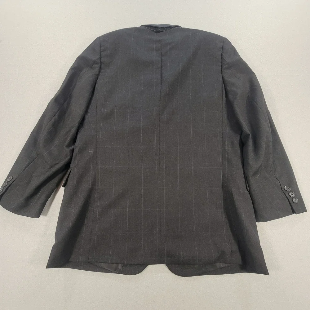 Jack‎ Victor Montreal Wool Sport Coat Windowpane Blazer Charcoal Gray Men's 42R